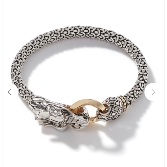 John Hardy dragon naga bracelet 18k gold & sterling silver authentic - Picture 8 of 11
